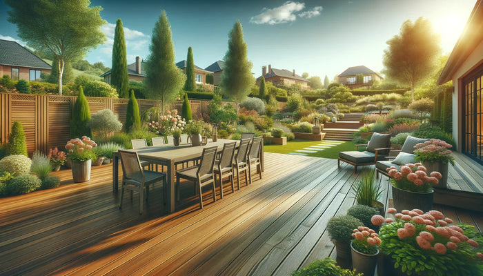Wooden dining table with dark brown finish and sleek modern design featured in site plan for home depot deck building permit article