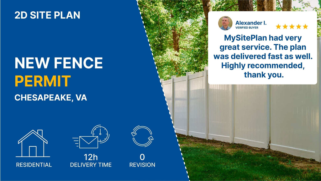 Medium Site Plan For A New Fence Permit in Virginia