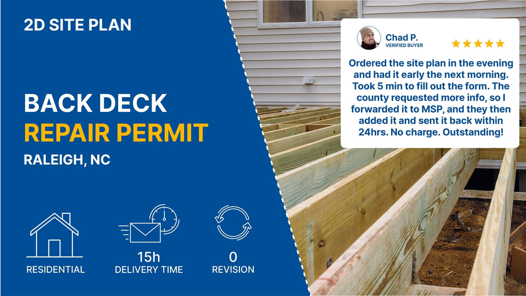 Detailed Site Plan NC Back Deck Repair Permit 