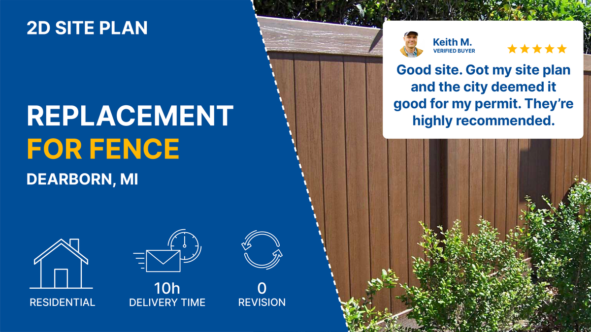 Site Plan for Fence Replacement Permit | Permit - Ready in 24 Hours ...