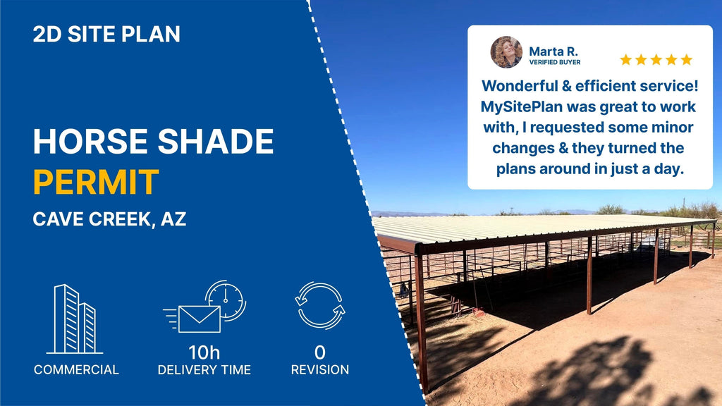 Detailed Site Plan For A Horse Shade Permit in Arizona