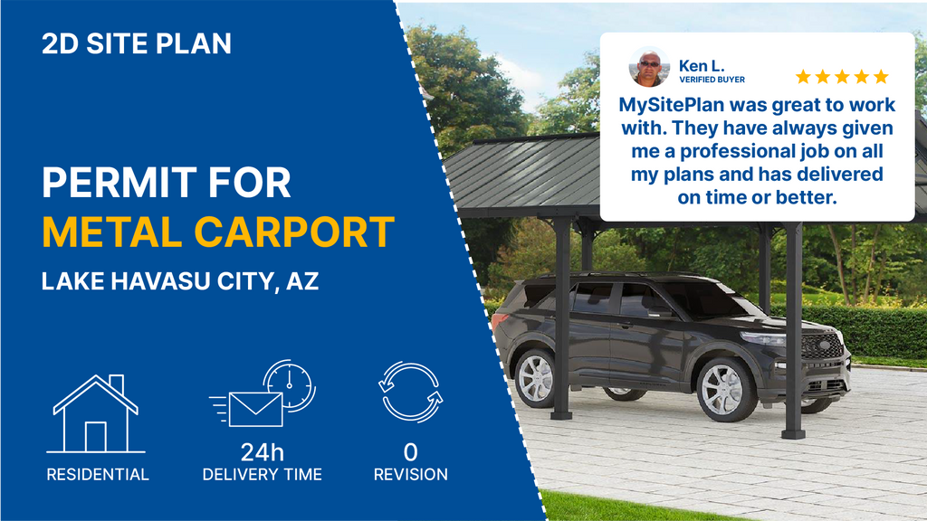 Medium Site Plan - AZ Metal Carport Permit 