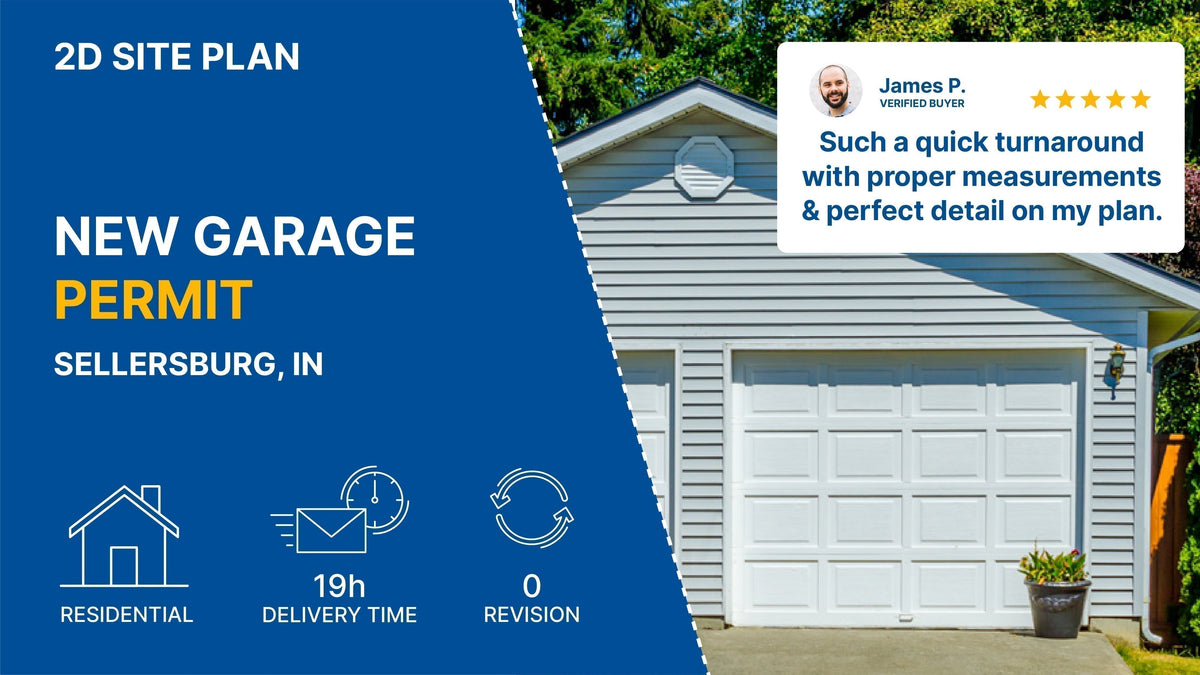 Medium Site Plan – IN New Garage Permit Case Study – My Site Plan