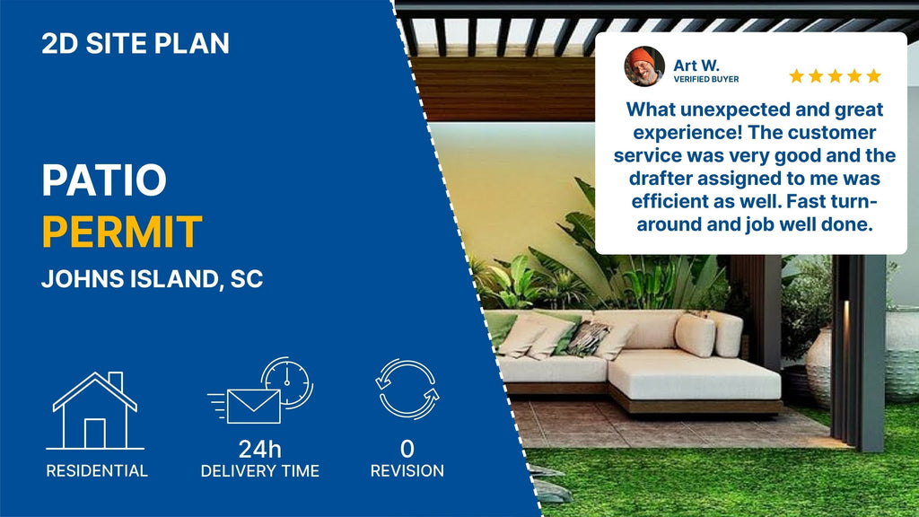 Medium Site Plan For A Patio Permit in South Carolina