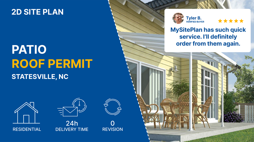 Medium Site Plan NC Patio Roof Permit