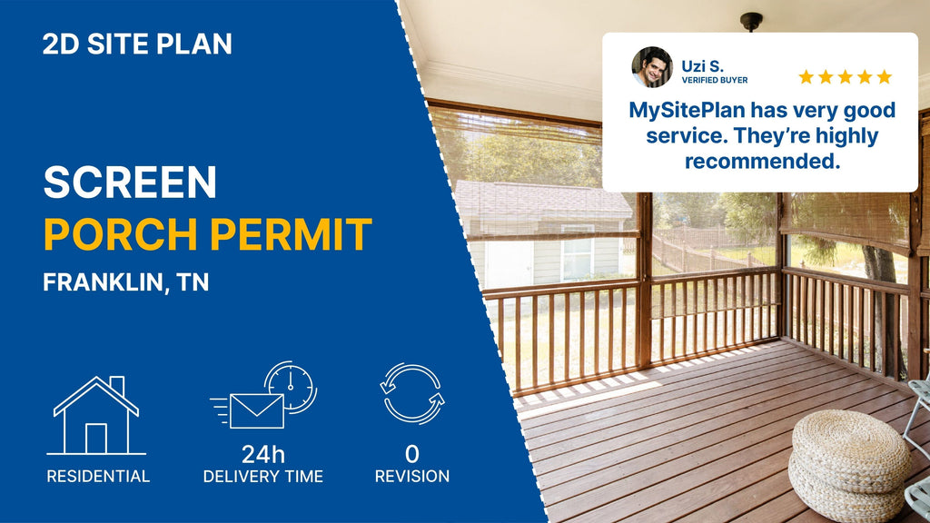 Medium Site Plan TN Screen Porch Permit