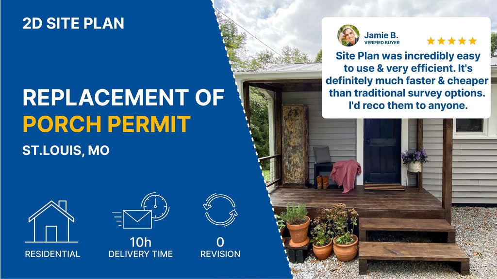Medium Site Plan For A Porch Replacement Permit Missouri