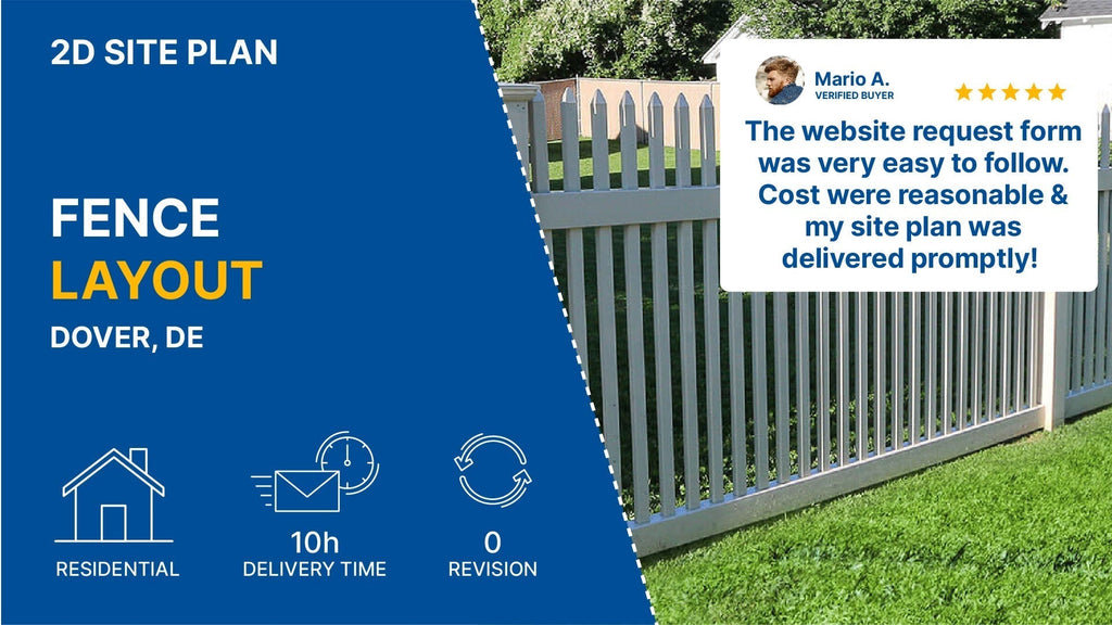 Medium Site Plan for a Fence Layout Permit in Delaware