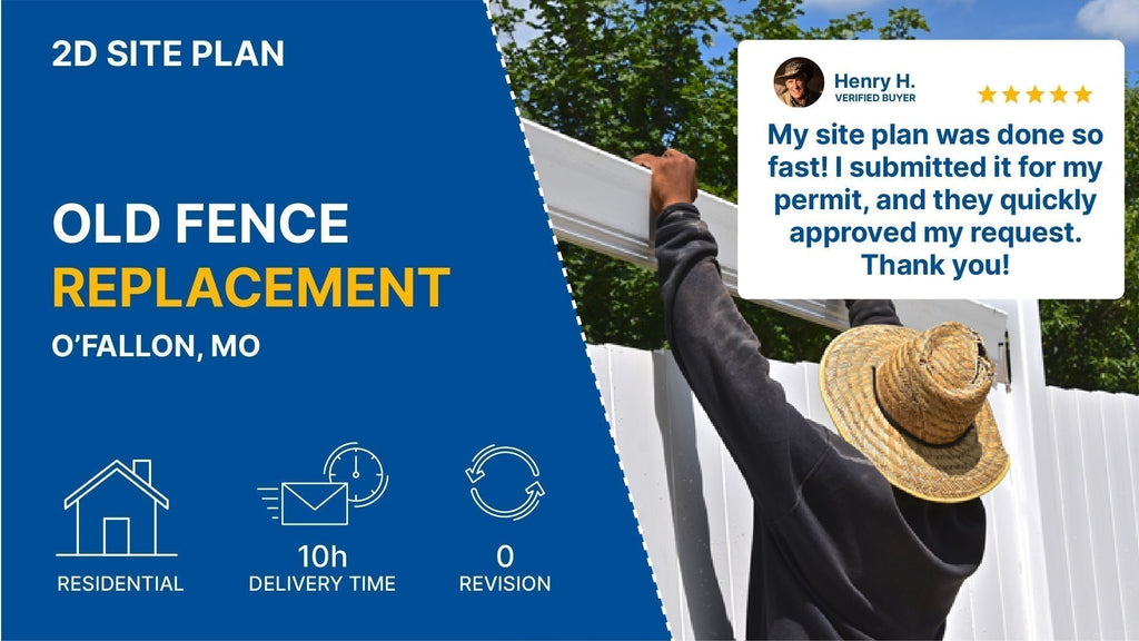 Medium Site Plan For Fence Replacement in Missouri