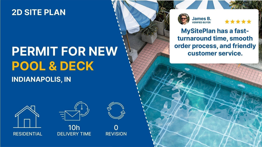 Medium Site Plan For A New Pool & Deck Permit in Indiana