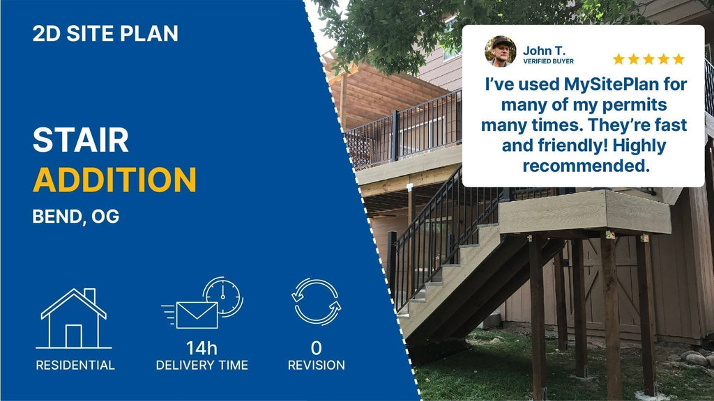 Detailed Site Plan for a Stair Addition Permit in Oregon