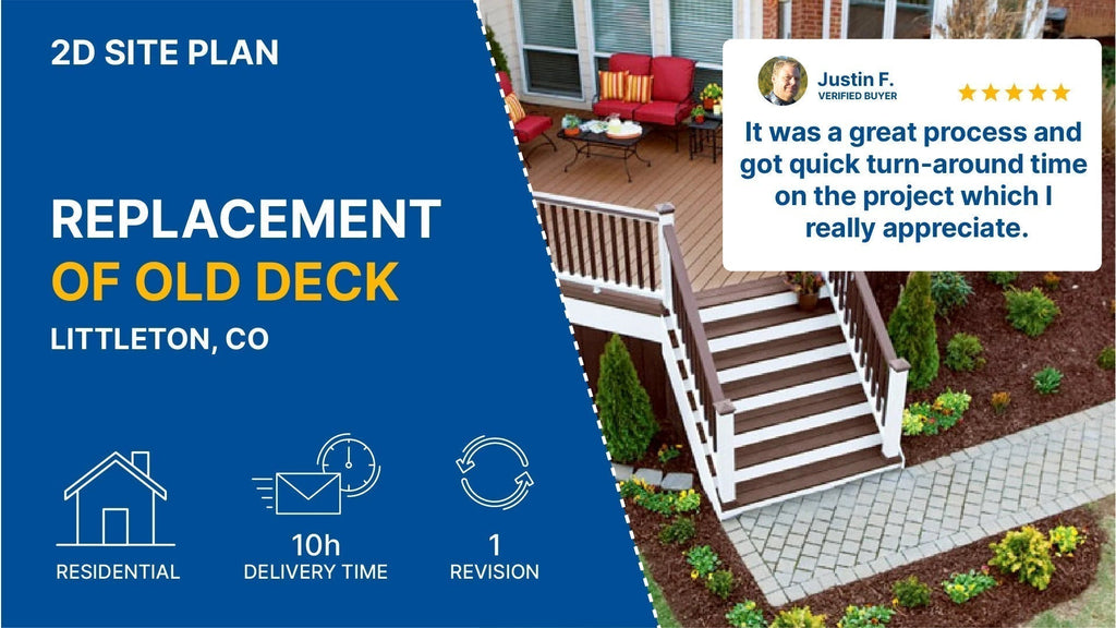 Medium Site Plan For Deck Replacement Permit in Colorado
