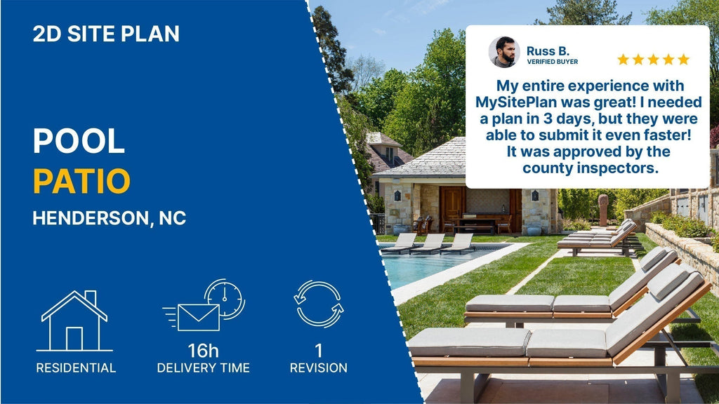 Medium Site Plan for Pool Patio in North Carolina