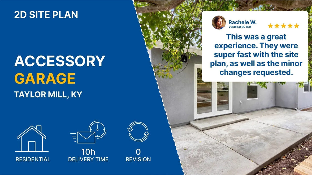 Medium Site Plan For An Accessory Garage Permit in Kentucky