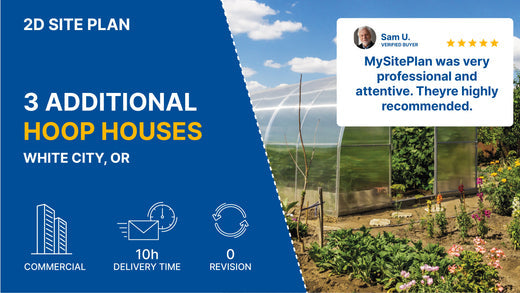 Site Plan for 3 Hoop Houses Permit in Oregon