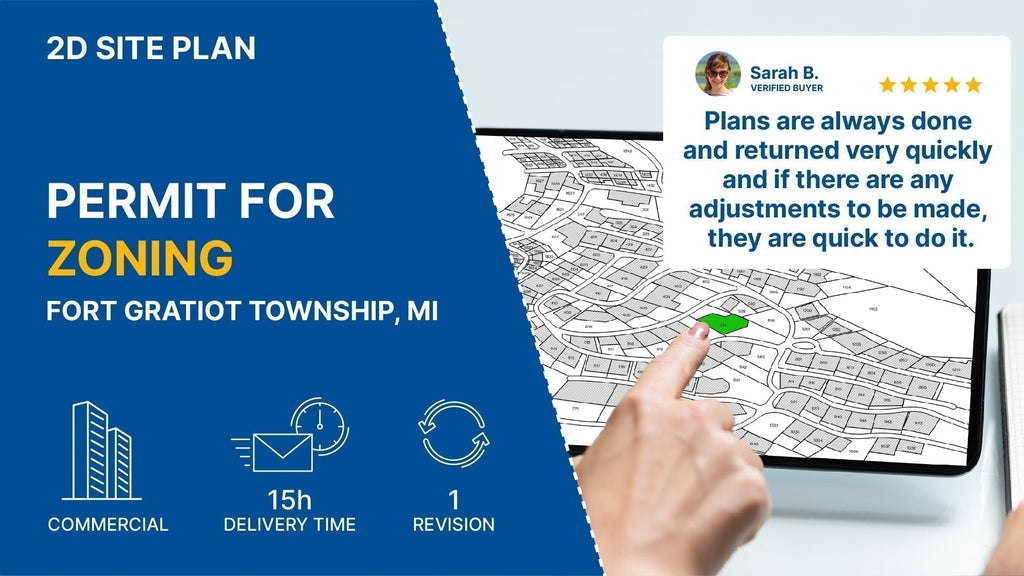 Medium Site Plan For Permit of Zoning Approval in Michigan