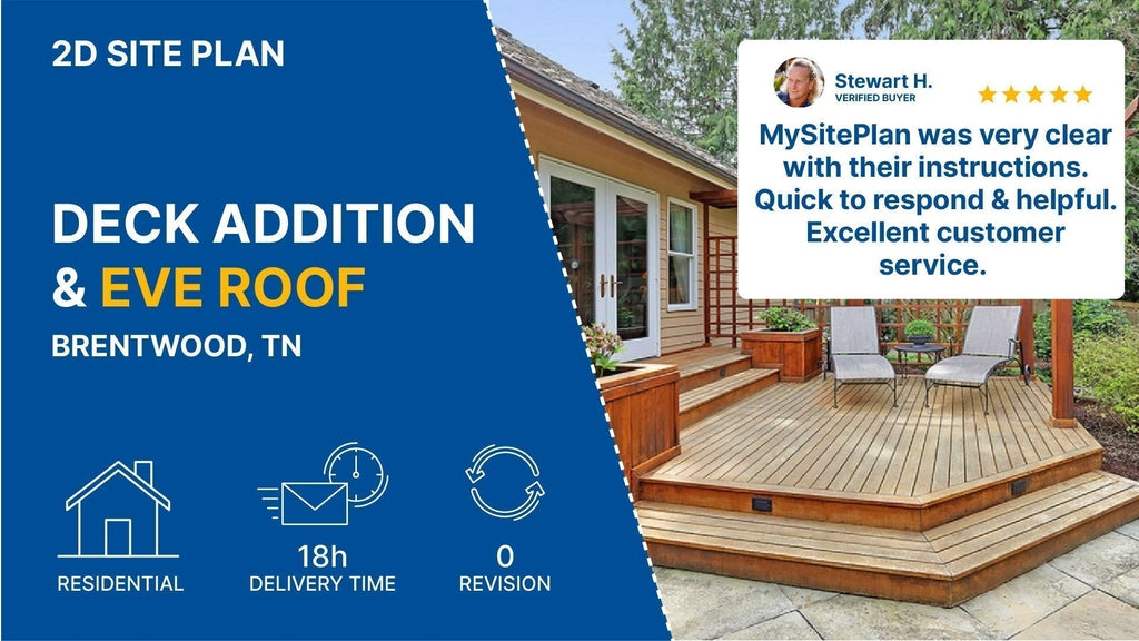 Medium Site Plan TN Deck Addition & Eave Roof 