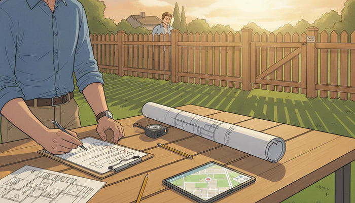 Fence permit site plan checklist for a backyard fence