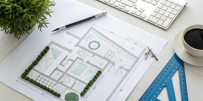 Using a site plan and tools to calculate impervious surface area for a permit.