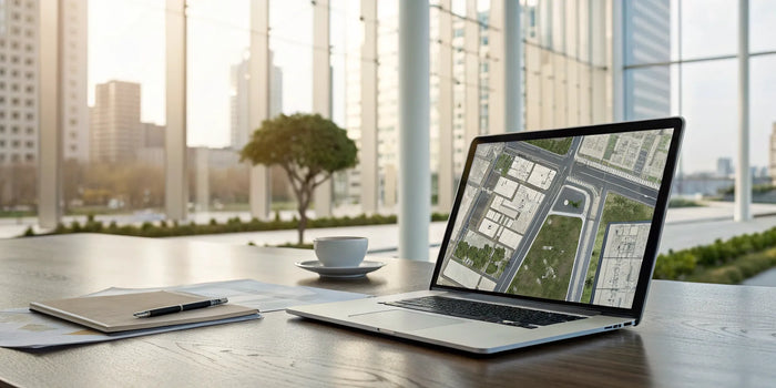 A person learning how to get a site plan for their property on a laptop.