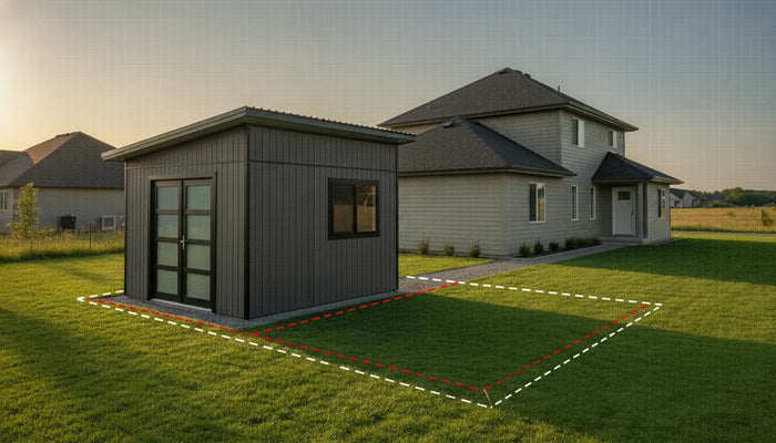 Backyard shed placement and setback planning