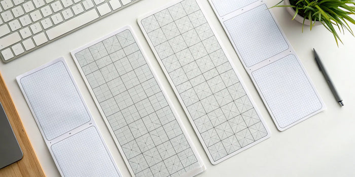 A simple site plan example being drawn by hand on grid paper with drafting tools.