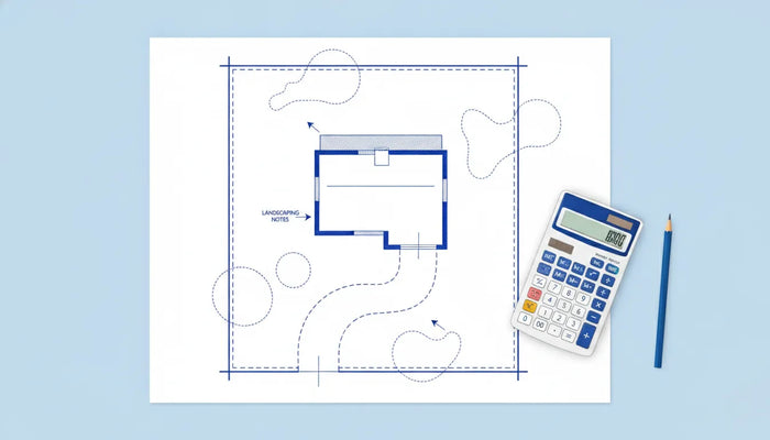 Permit-ready property site plan with calculator