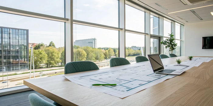A guaranteed HOA approved site plan on a table with a laptop, ready for submission.