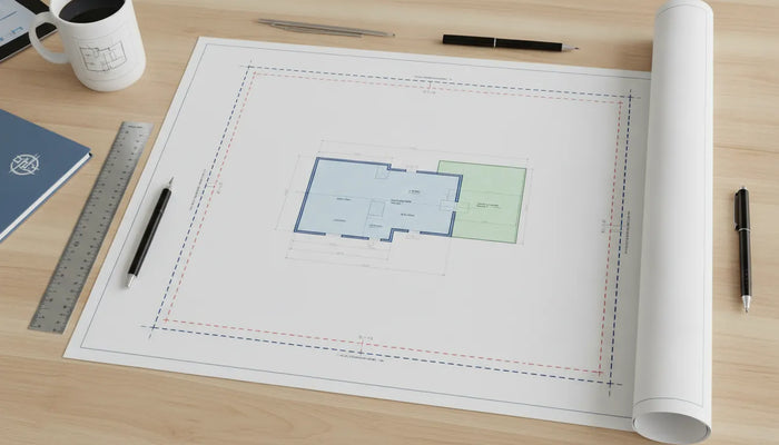 Property layout prepared for zoning permit review