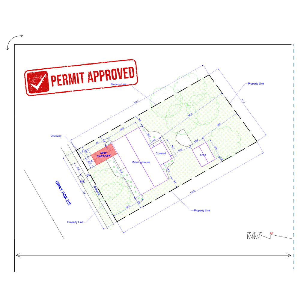 Site Plan for Carport Permit | Permit - Ready in 24 Hours – My Site Plan