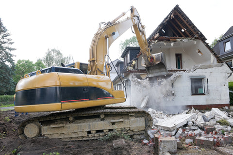 Image of a demolition in progress, get your site plan for a demolition permit with My Site Plan.