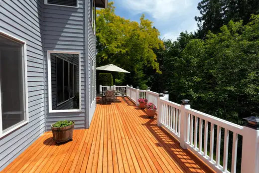 New outdoor wooden deck
