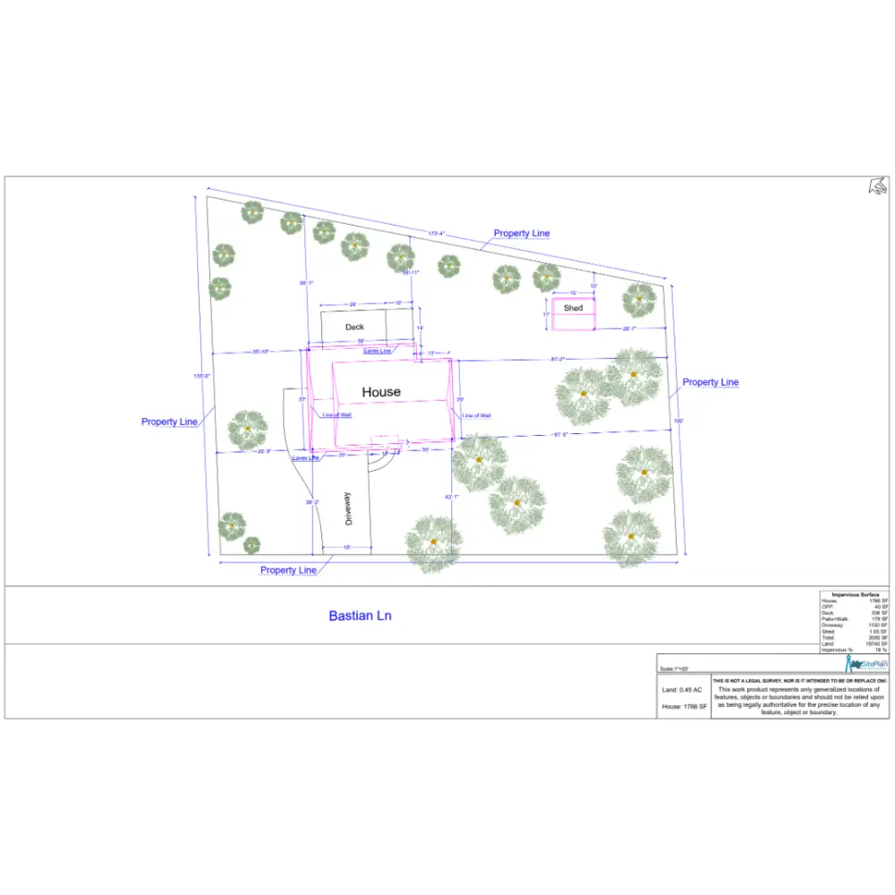Medium Site Plan | Home Site Plans - Medium Detail Site Plan - Digital PDF file