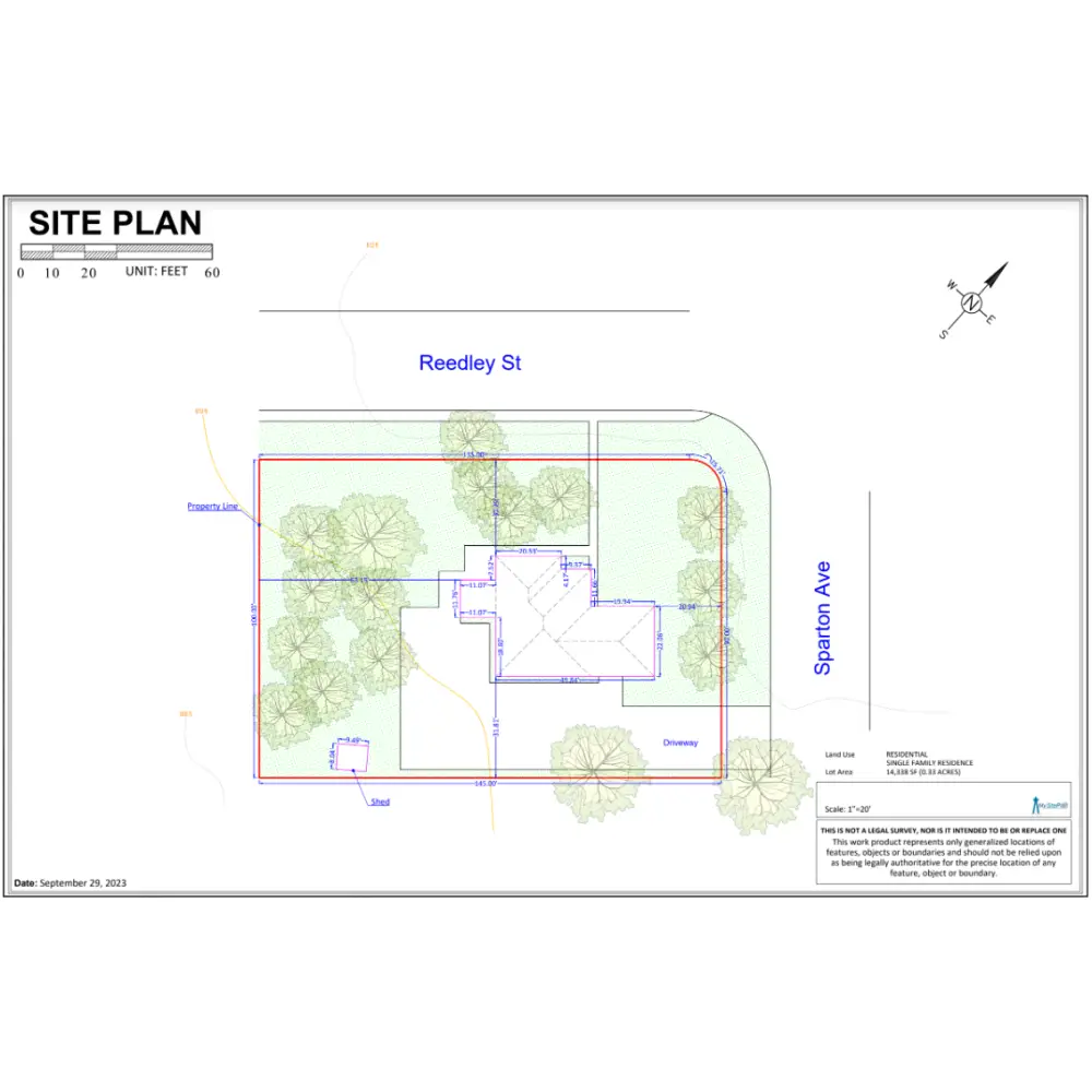 Medium Site Plan | Home Site Plans - Medium Detail Site Plan - Digital PDF file