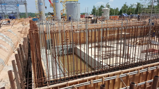 Foundation for a building.