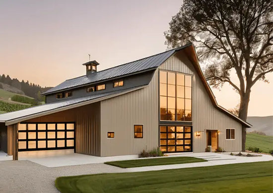 What are barndominiums? This mixed-use building is an example of a barndominium